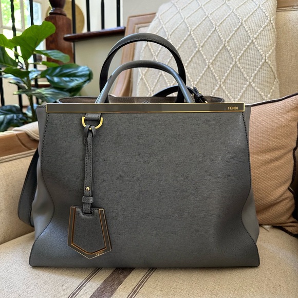 Gray 2Jours Fendi Two Way Bag - Picture 1 of 6